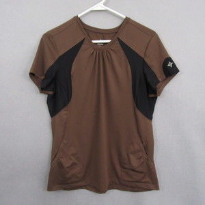 Specialized‎ Womens Athletic Shirt Cycling Top L Brown Black Stretch